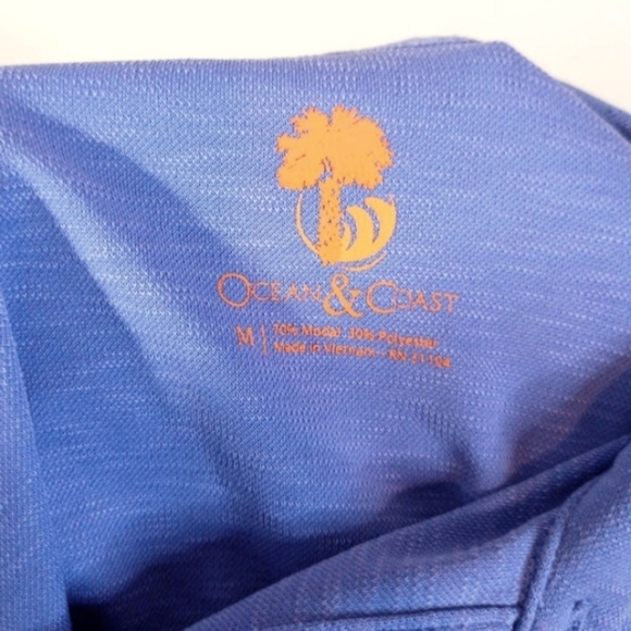Ocean & Coast Men Sz M Blue Polo Sport Performance Work Active Office - Picture 5 of 5